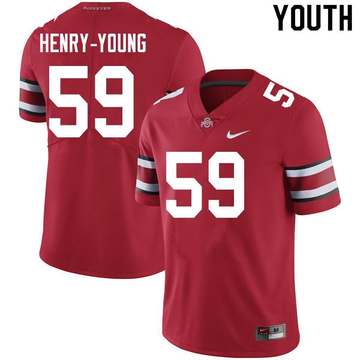 Darrion Henry-Young Ohio State Buckeyes Youth NCAA #59 Nike Scarlet College Stitched Football Jersey EGE2656JS